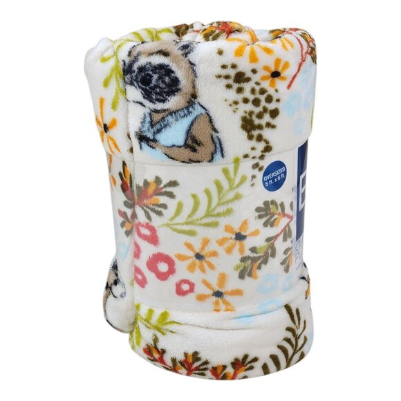 The Big One Oversized Plush Throw Blanket 5' x 6' Polyester Woodland Creatures - Picture 5 of 13